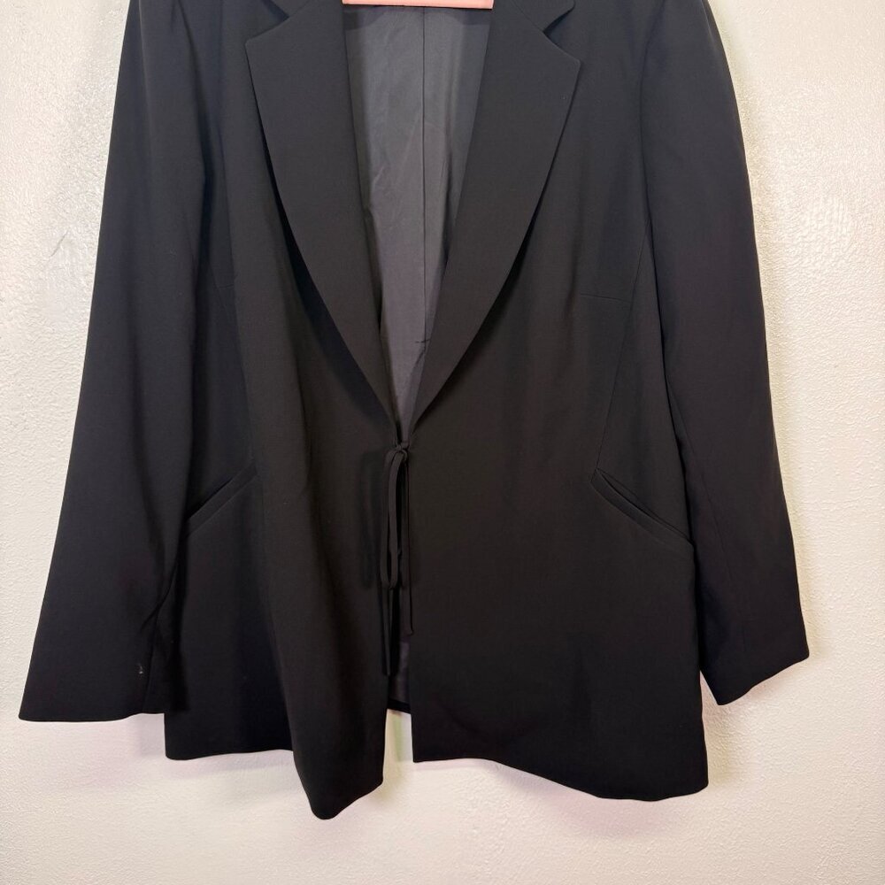 LAFAYETTE 148 Black Tie front Blazer Size 22W  Pockets Minimalist Professional - Picture 5 of 14